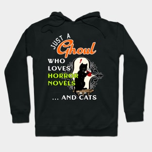 Just a Girl Who Likes Books and Cats Funny Halloween Horror Hoodie